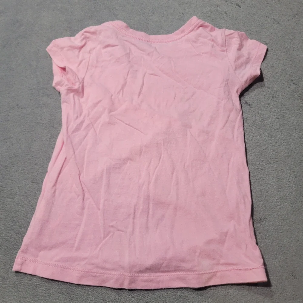 Nike T-Shirt Girls Pink Graphic Logo Glitter Swoosh‎ Activewear Sporty